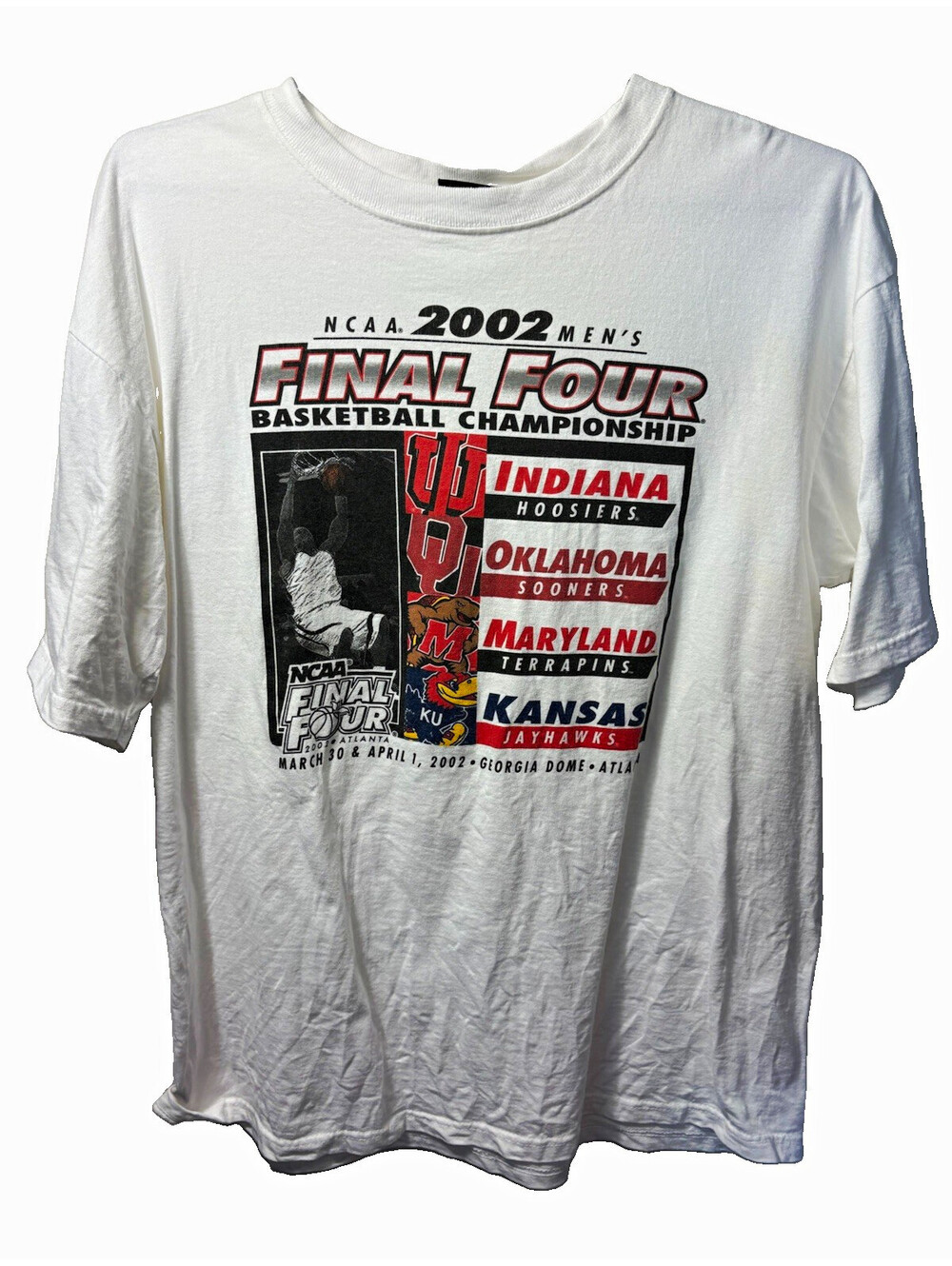 Gear For Sports Vintage NCAA 2002 Final Four Cotton Crew Neck T-Shirt XL White